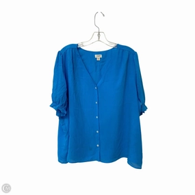 Top Short Sleeve Basic By J. Crew In Blue, Size: 2x Comfortable Printed design