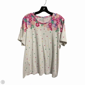 Bold Look easygoing look Top Short Sleeve Basic By Kim Rogers In White, Size: 1x