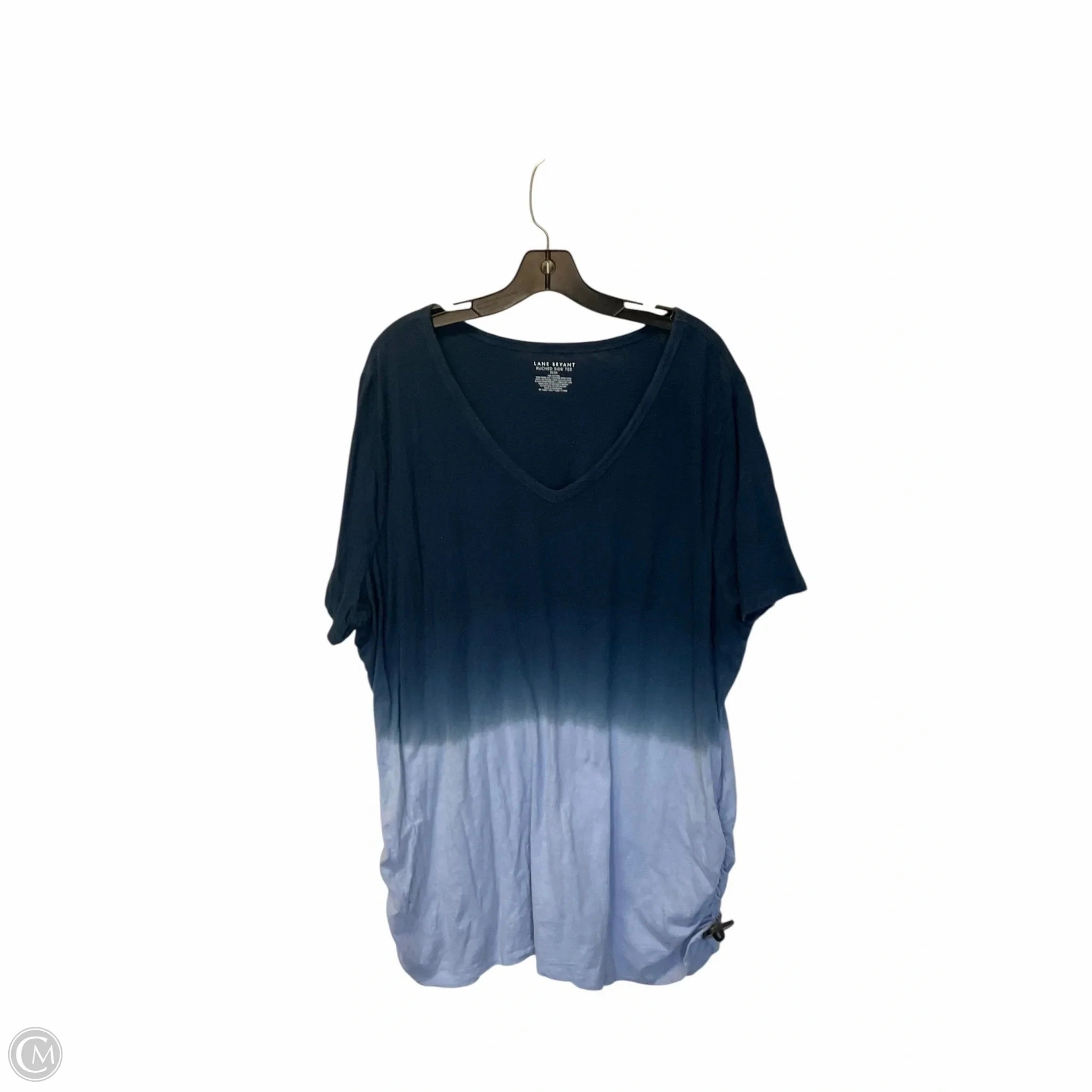 Informal charm layerable Top Short Sleeve Basic By Lane Bryant In Blue, Size: 2x