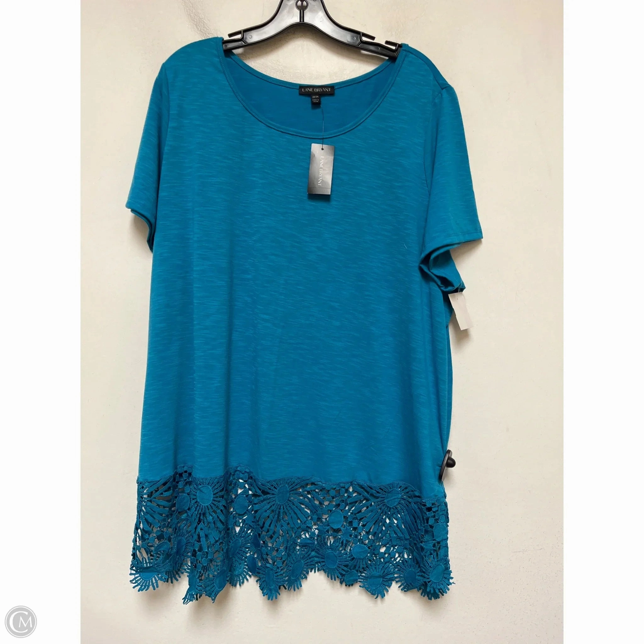 Top Short Sleeve Basic By Lane Bryant In Blue, Size: 3x Bold and Comfortable Comfy Waistband