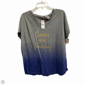 oversized but not shapeless Essential Layer Top Short Sleeve Basic By Lane Bryant In Grey, Size: 1x