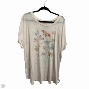 Beaded details Sporty Style Wear Top Short Sleeve Basic By Lane Bryant In Pink, Size: 3x