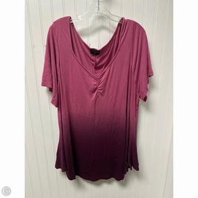 Top Short Sleeve Basic By Lane Bryant In Purple, Size: 3x No-Shrink Fabric