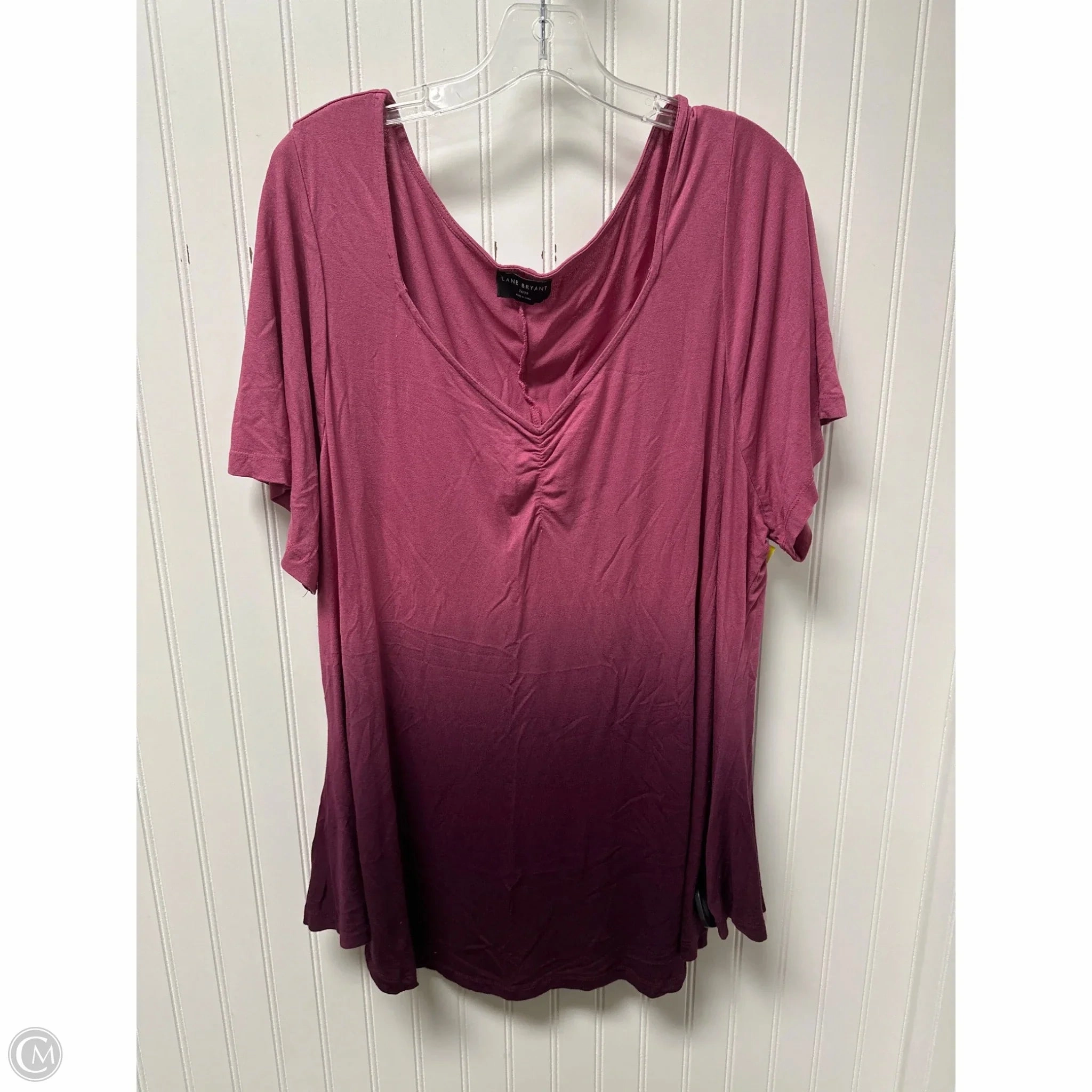 Top Short Sleeve Basic By Lane Bryant In Purple, Size: 3x No-Shrink Fabric