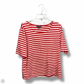 Sport Wear Top Short Sleeve Basic By Lauren By Ralph Lauren In Striped Pattern, Size: 2x