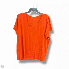 Top Short Sleeve Basic By Madewell In Orange, Size: 2x fade resistant color Hypoallergenic Fibers