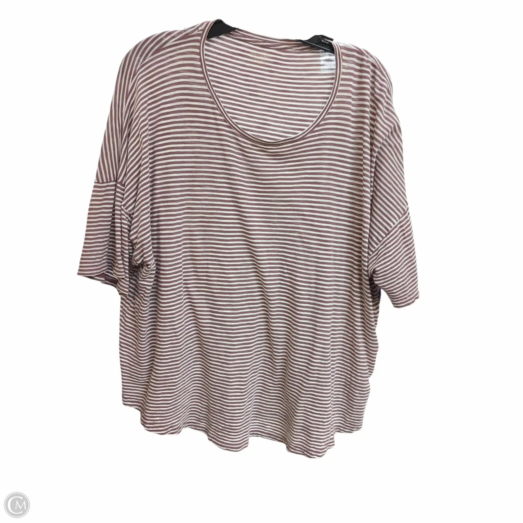 Top Short Sleeve Basic By Madewell In Striped Pattern, Size: 3x suitable for all genders