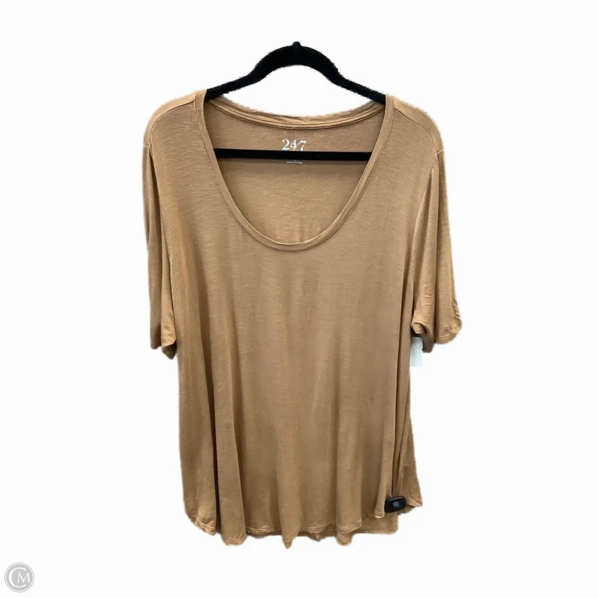 Sleek Design Top Short Sleeve Basic By Maurices In Orange, Size: 1x