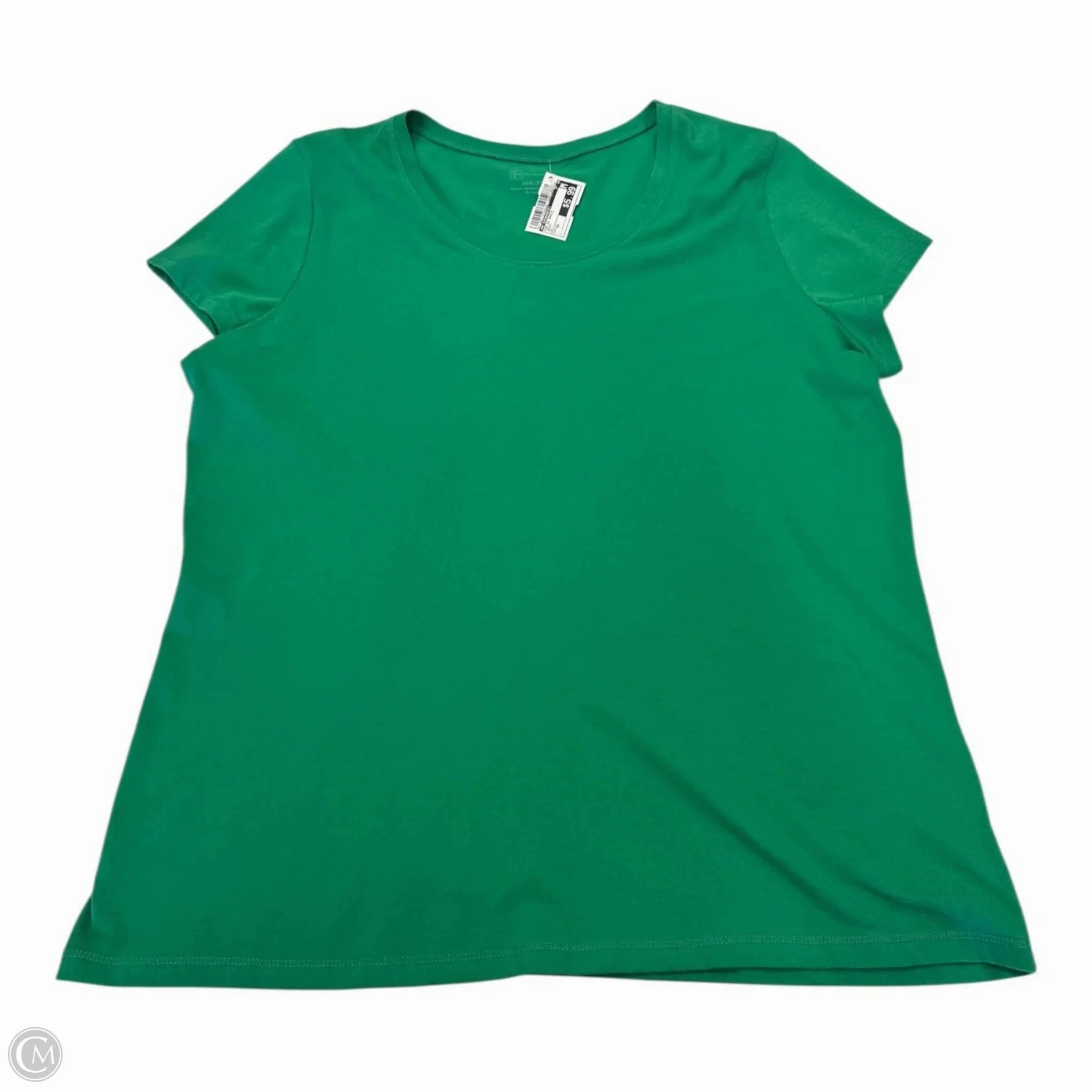 Cool Layering Fuzz Free Surface Top Short Sleeve Basic By No Boundaries In Green, Size: 3x