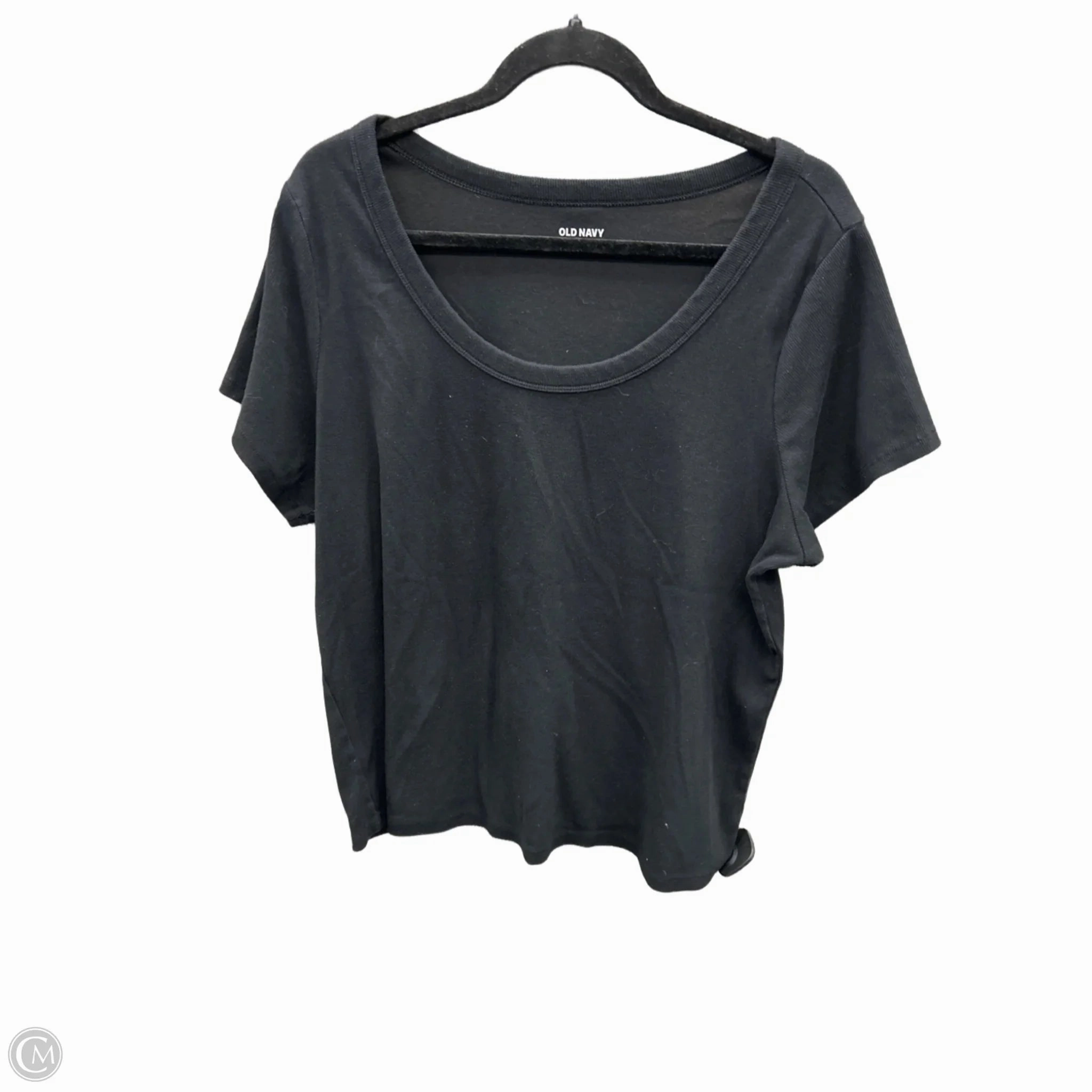Simple and Chic Casual Comfort Look Top Short Sleeve Basic By Old Navy In Black, Size: 3x