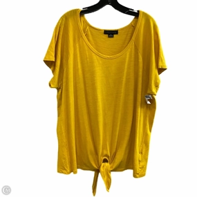 Trendy Collared formality Top Short Sleeve Basic By Sanctuary In Yellow, Size: 1x