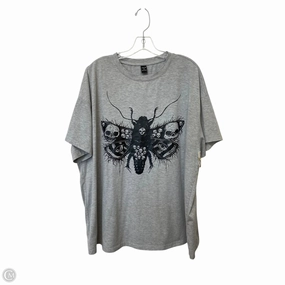 Heavyweight Weave Top Short Sleeve Basic By Shein In Grey, Size: 1x