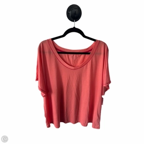 Wrinkle Resistant Cloth Top Short Sleeve Basic By Simply Styled In Coral, Size: 2x