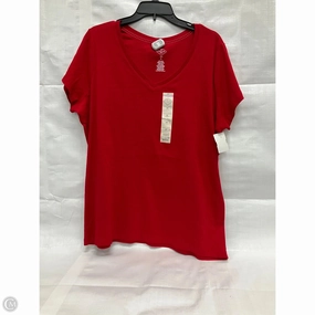 Top Short Sleeve Basic By St Johns Bay In Red, Size: 1x Stylish Layer Look