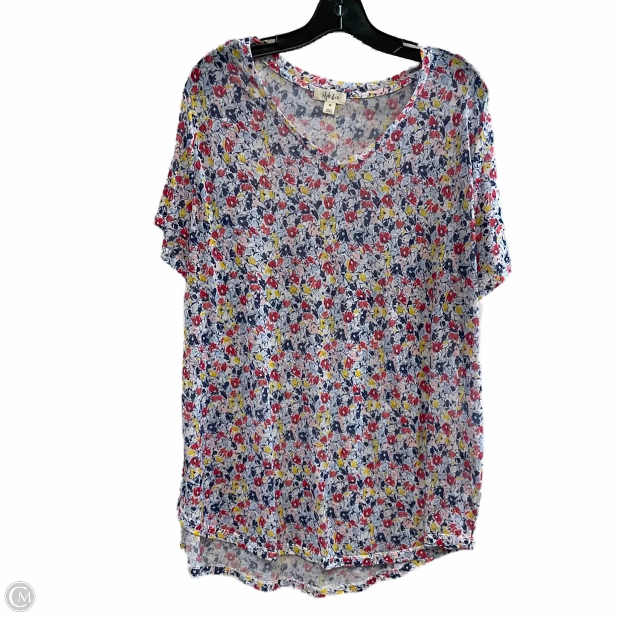 Effortless Wear Fit Halloween Top Short Sleeve Basic By Style And Company In Blue, Size: 3x