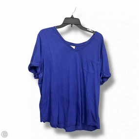 Stain Resistant Durable Wear Top Short Sleeve Basic By Style And Company In Blue, Size: 3x