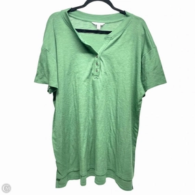 Sport Flex Fit Top Short Sleeve Basic By Time And Tru In Green, Size: 3x