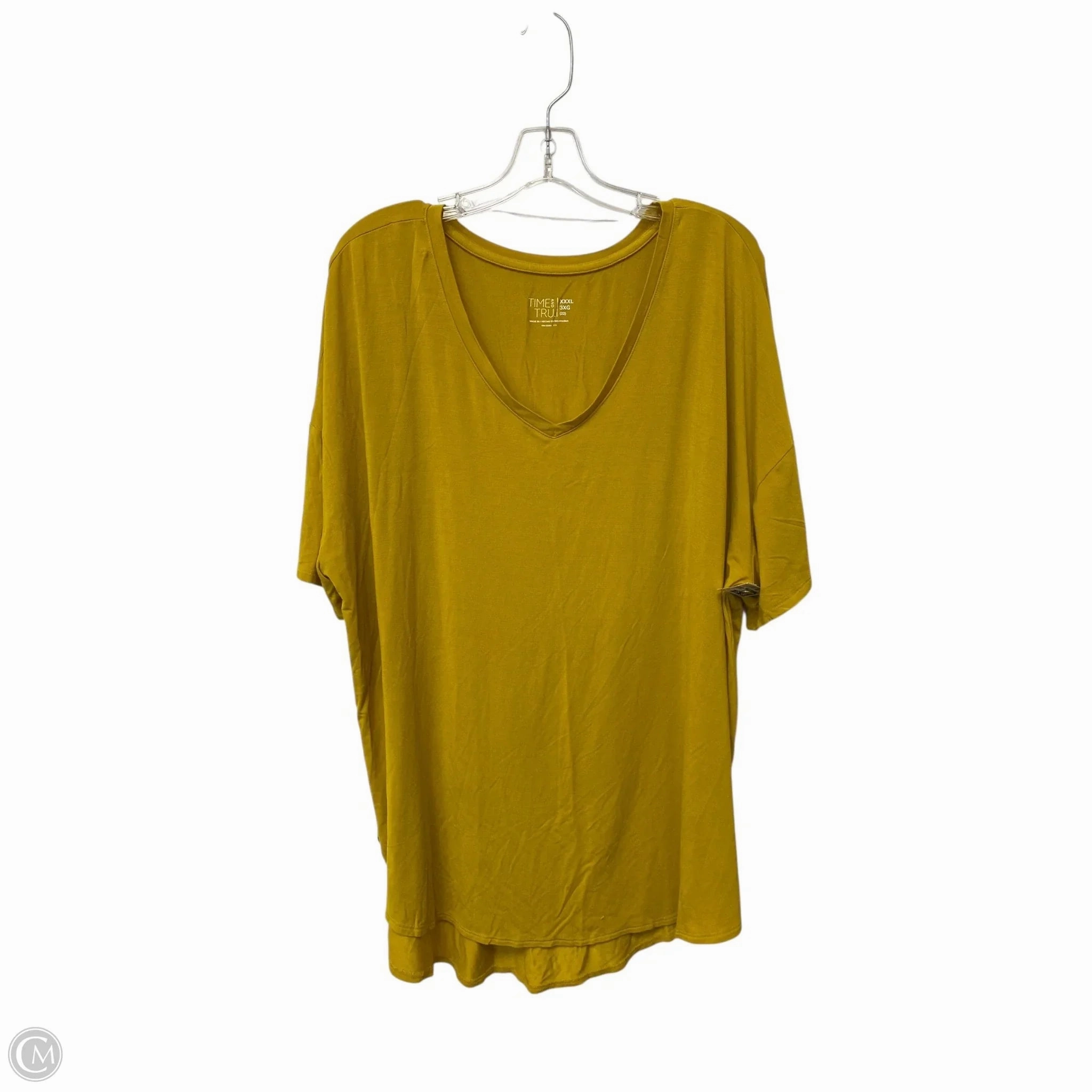 Top Short Sleeve Basic By Time And Tru In Yellow, Size: 3x Soft Knit Light Trend