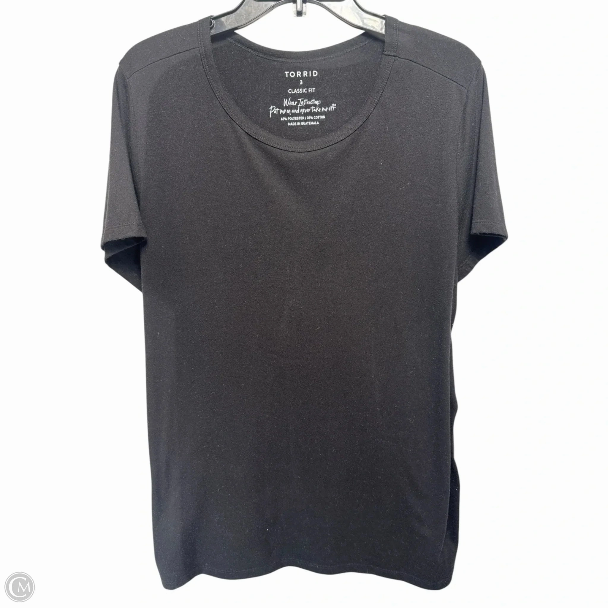 Top Short Sleeve Basic By Torrid In Black, Size: 3x Soft and Flexible