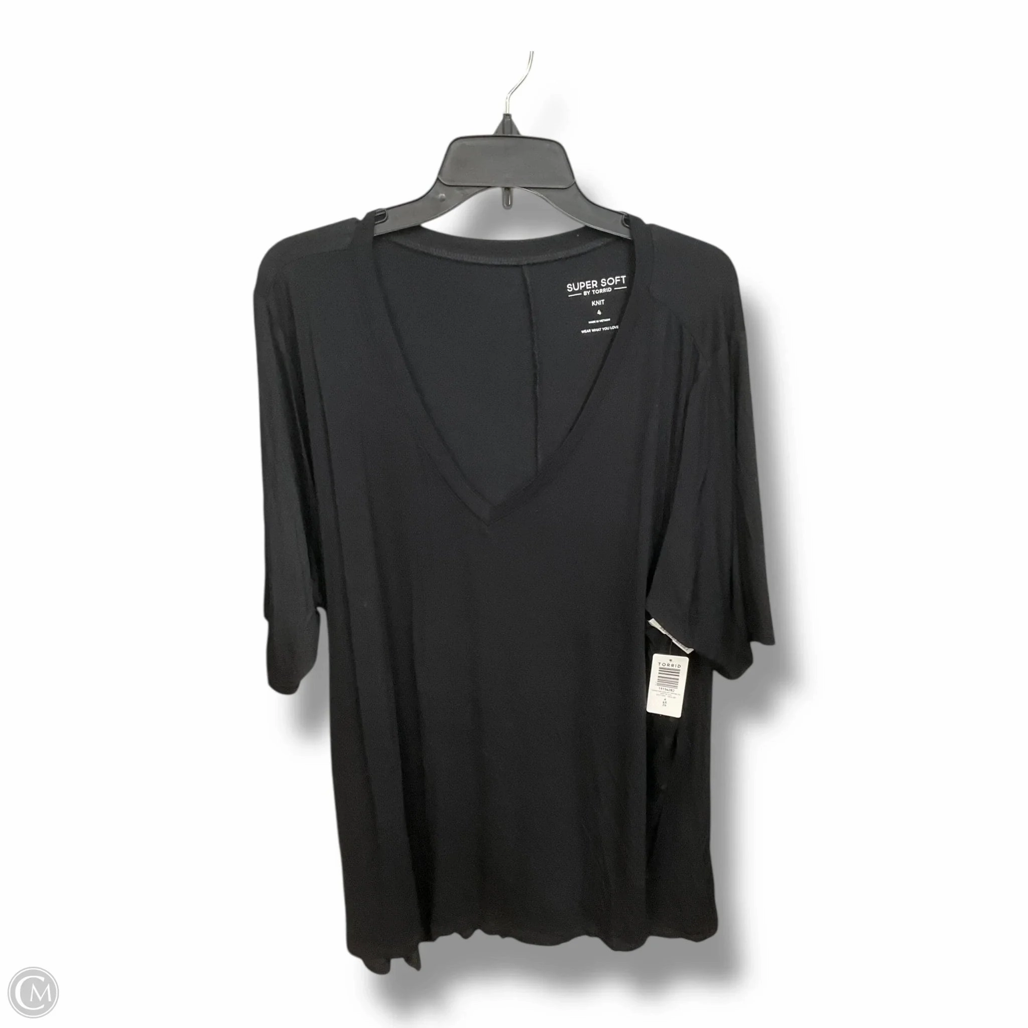 Relaxed Wearable Top Short Sleeve Basic By Torrid In Black, Size: 4x