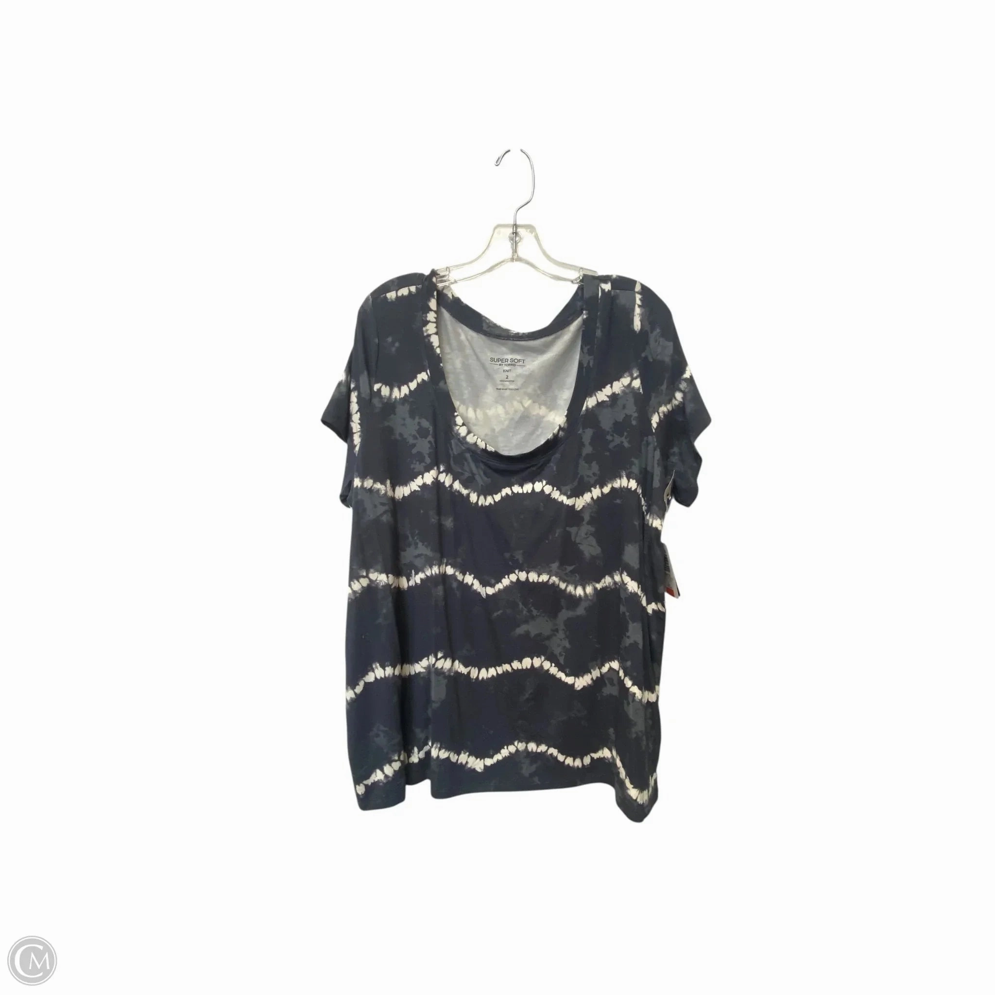 yoga clothing Ruffled edges Top Short Sleeve Basic By Torrid In Grey, Size: 2x