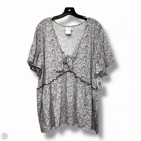 Active Flex Breathable Design Wear Top Short Sleeve Basic By Torrid In Purple & White, Size: 3x