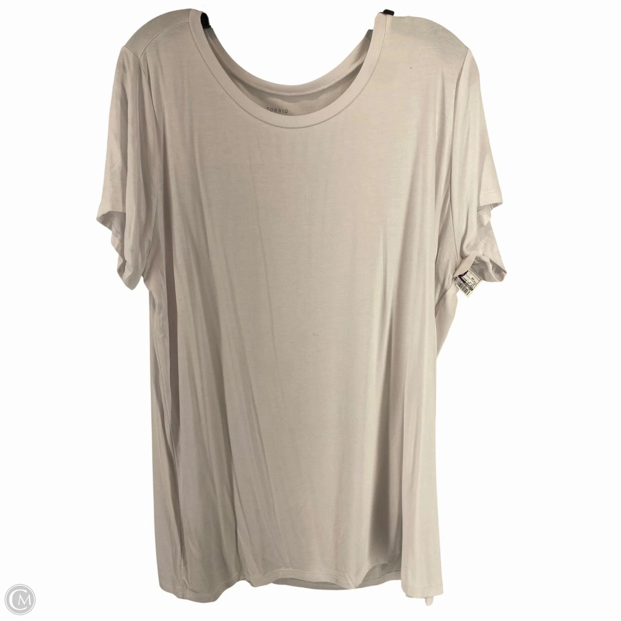 Top Short Sleeve Basic By Torrid In White, Size: 2x Easy and Relaxed Chill Style