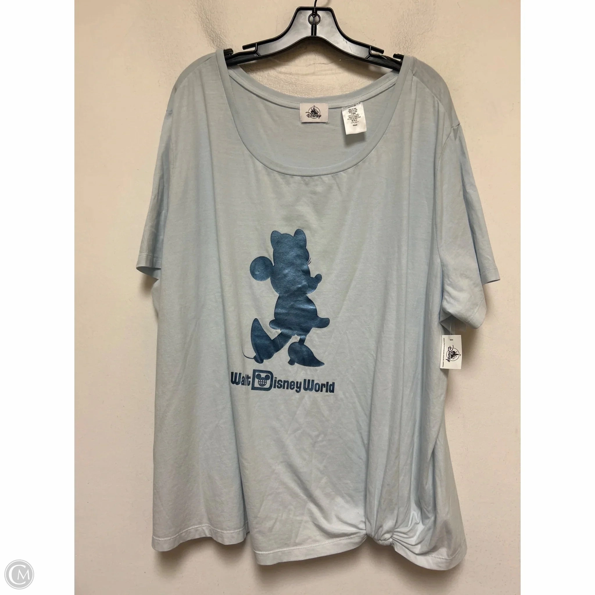 Hiking durability Layering Fashion Top Short Sleeve Basic By Walt Disney In Blue, Size: 3x