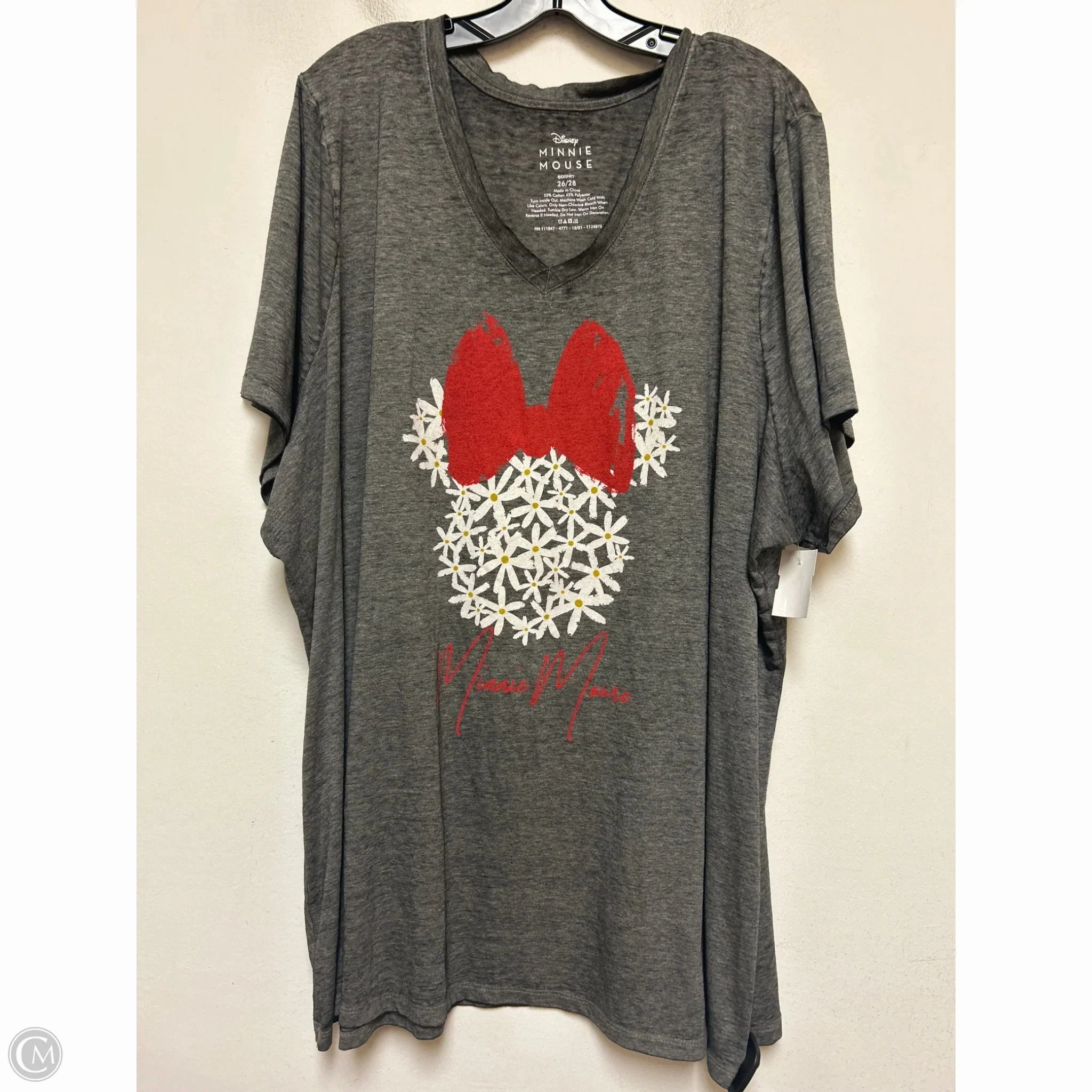 Comfortable All Day Wear Outdoor Activity Top Short Sleeve Basic By Walt Disney In Grey, Size: 4x