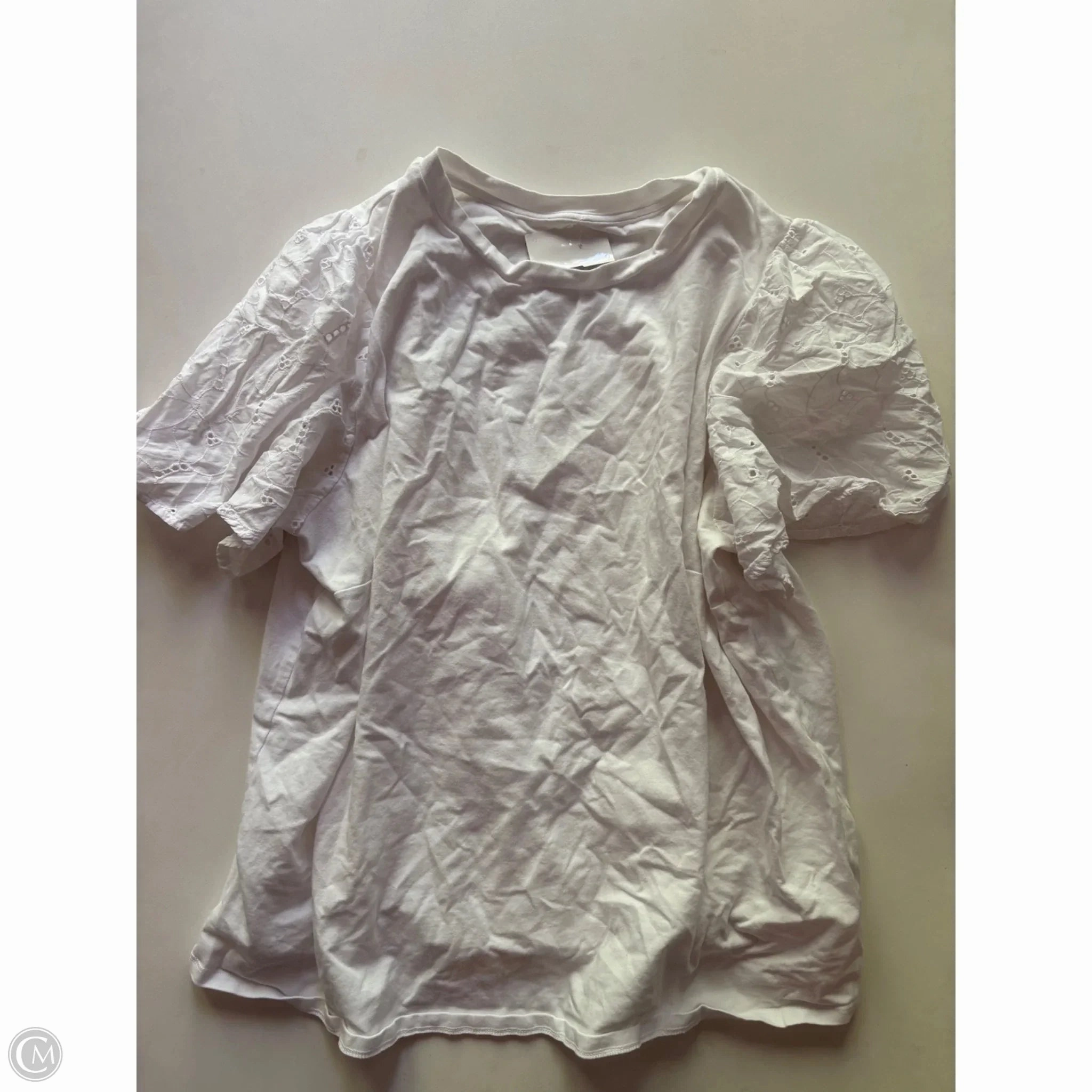 Top Short Sleeve By A New Day In White, Size: 2x Casual Comfort Layer Colorfast Material