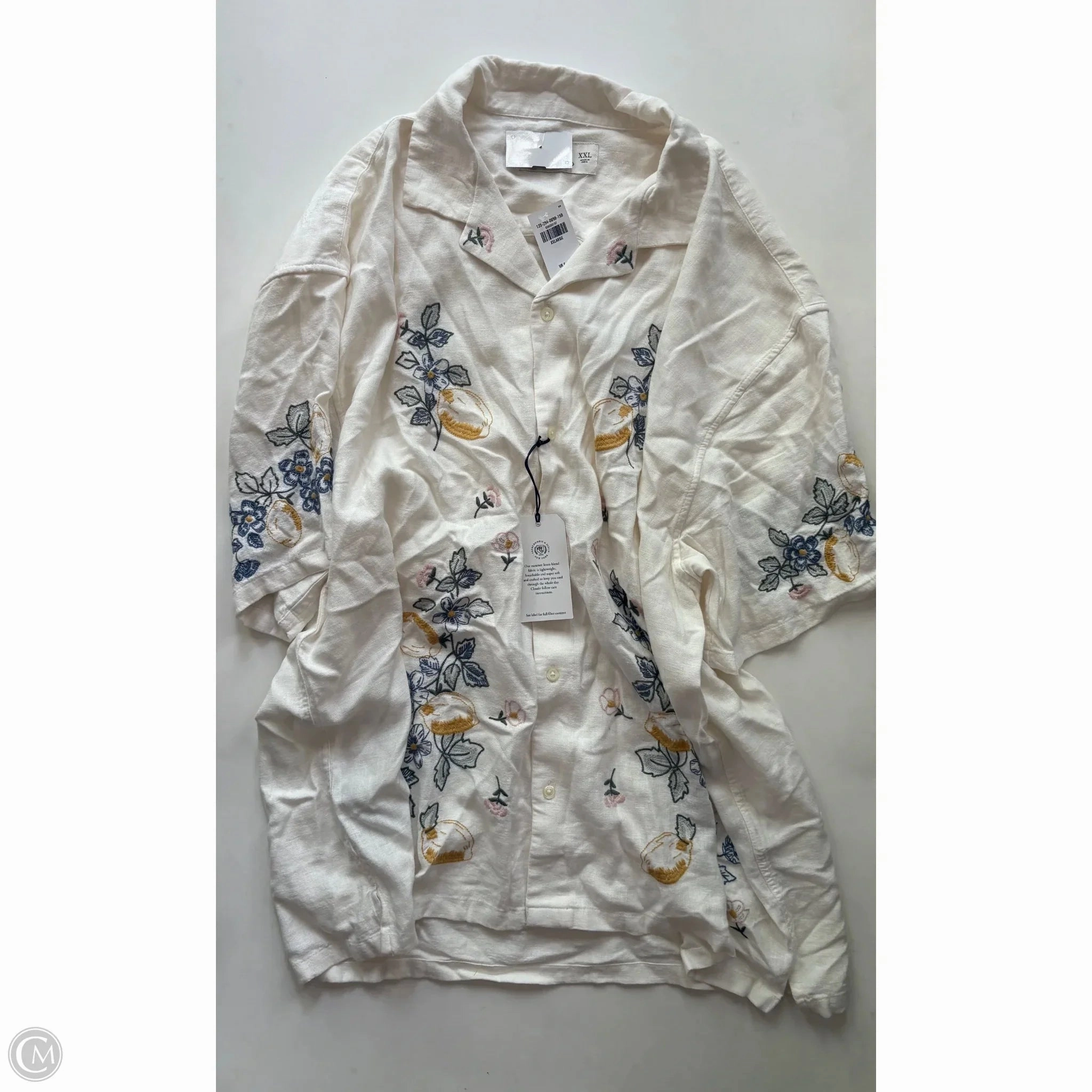 Brushed Interior Lining Top Short Sleeve By Abercrombie And Fitch In Cream, Size: 2x