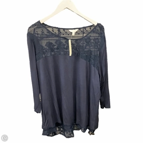 Top Short Sleeve By Adiva In Navy, Size: 2x Timeless Appeal