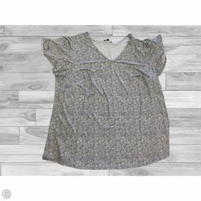 Top Short Sleeve By Adrianna Papell In Grey, Size: 1x Layered Sleeve Construction Spring Wear