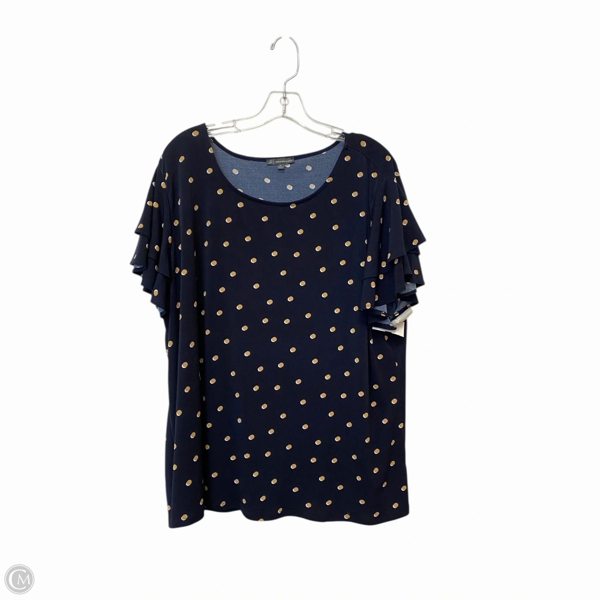 Top Short Sleeve By Adrianna Papell In Navy, Size: 3x No-Shrink Fabric Soft and durable