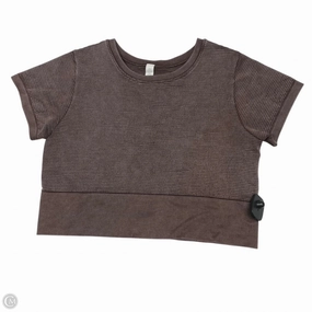 Top Short Sleeve By Aerie In Brown, Size: Xl Double Stitched Seams Flexible Collar