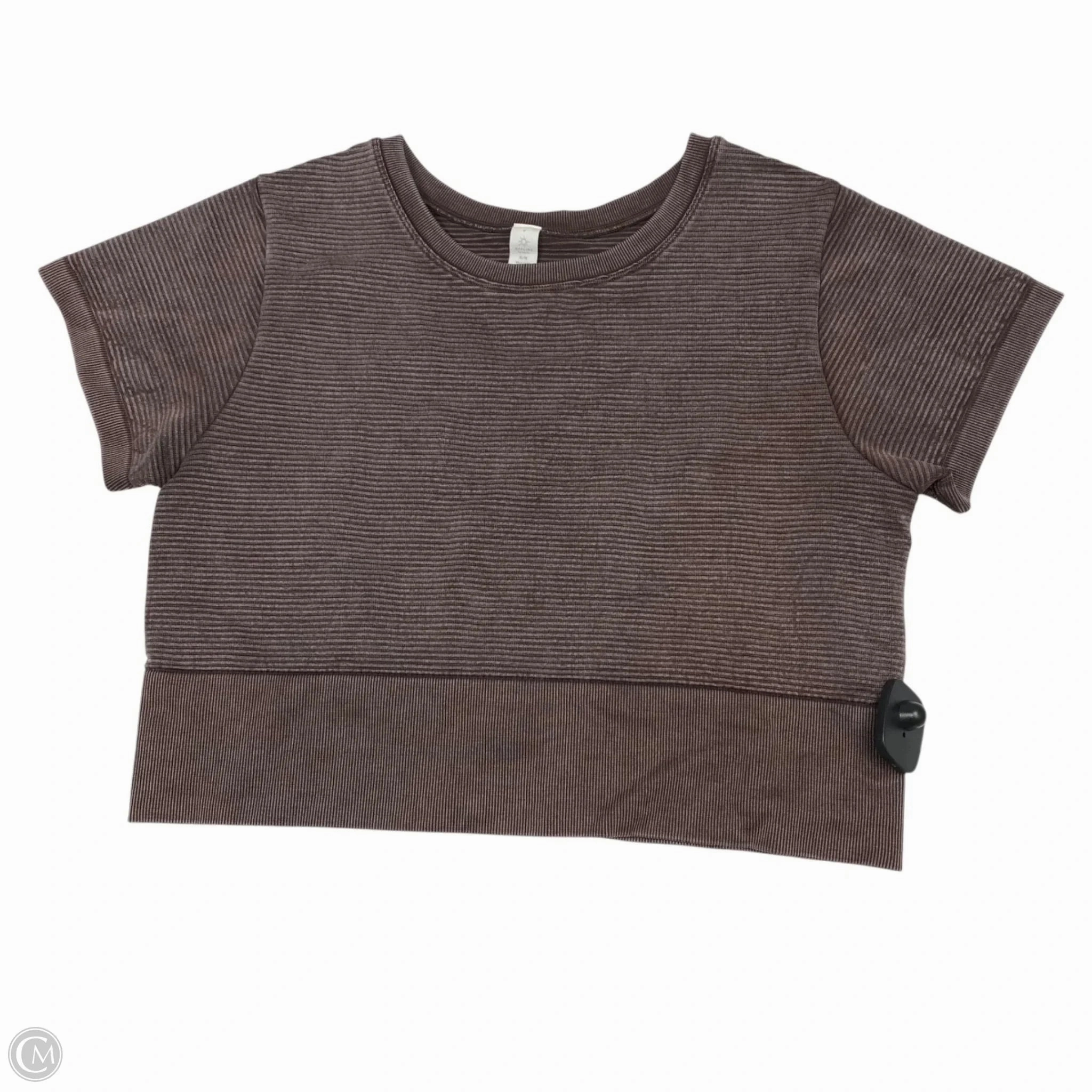 Top Short Sleeve By Aerie In Brown, Size: Xl Double Stitched Seams Flexible Collar