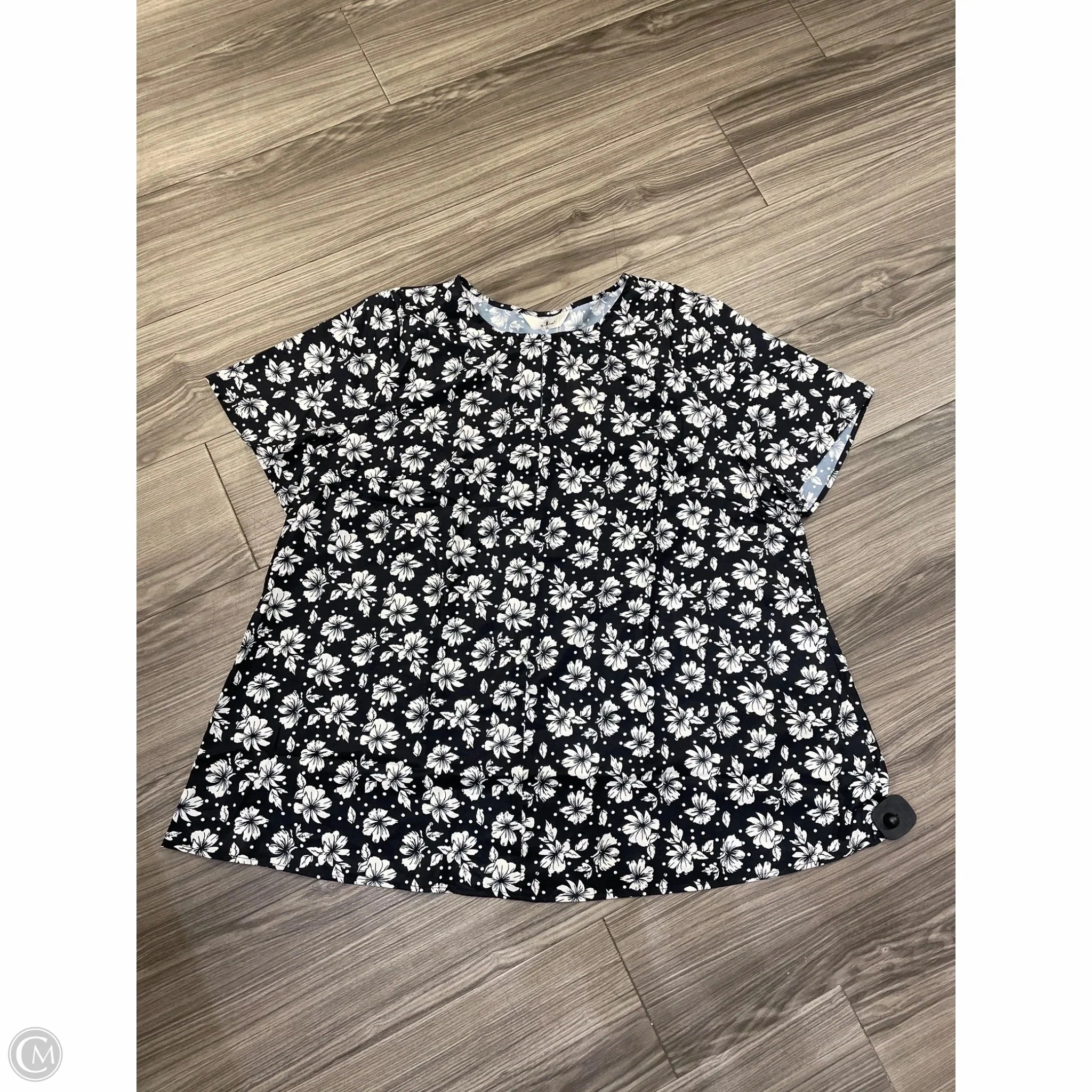 Top Short Sleeve By Agnes Orinda In Floral Print, Size: 2x All Purpose Wear EasyCareFabric