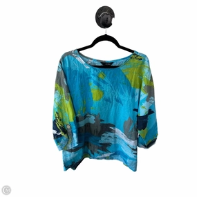 Affordable accessibility Top Short Sleeve By Ali Miles In Blue & Yellow, Size: 2x