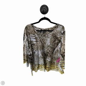 Top Short Sleeve By Allison Daley In Brown & White, Size: 3x QuickDryTechnology VintageWash