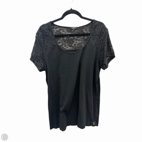 Top Short Sleeve By Ambiance Apparel In Black, Size: 3x Breathable Cotton Fabric