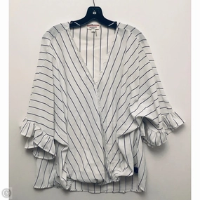 Top Short Sleeve By Andree By Unit In Striped Pattern, Size: 1x Premium Material