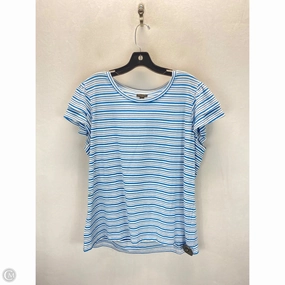 Top Short Sleeve By Ann Taylor In Blue & White, Size: Xl Easy-to-Match
