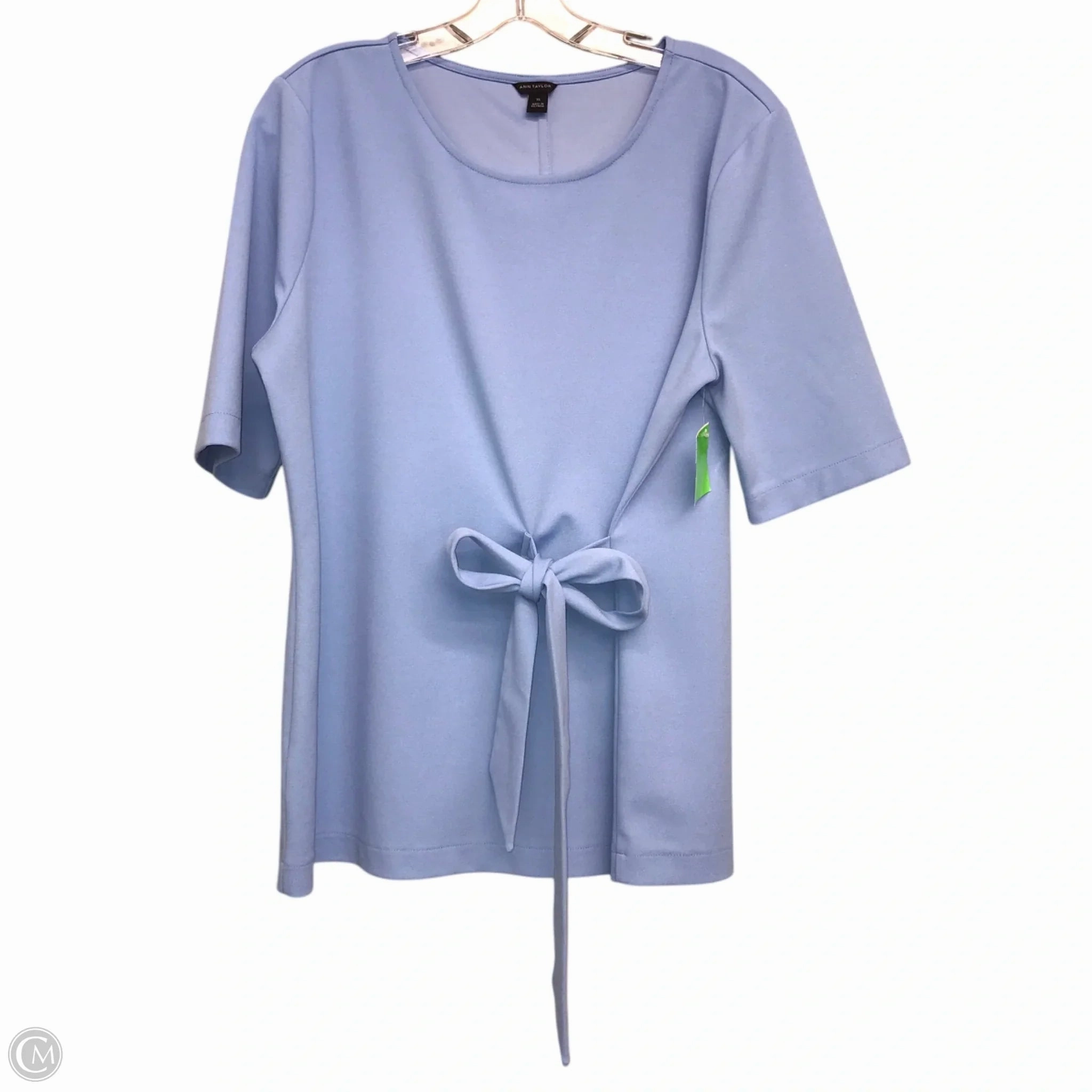 Top Short Sleeve By Ann Taylor In Blue, Size: Xl loose fitting VintageWashEffect