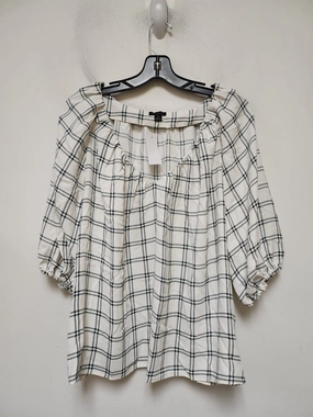 Sporty Fit Active Wear Top Short Sleeve By Ann Taylor In Plaid Pattern, Size: Xl