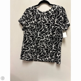 Top Short Sleeve By Anne Klein In Black & White, Size: Xl LongLastingColor Day-to-Night Look