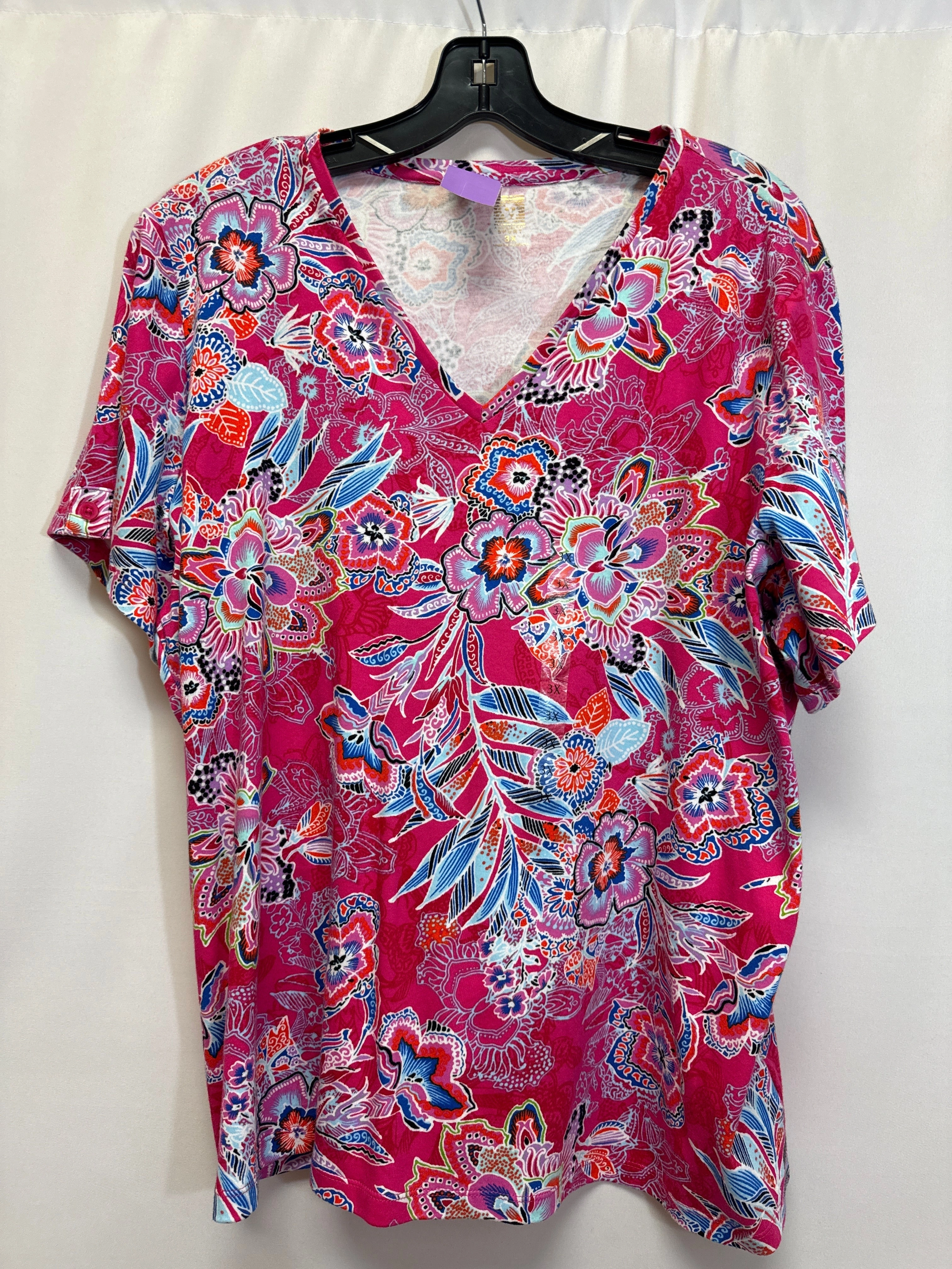 Subtle Embroidery Top Short Sleeve By Anne Klein  Size: 3x