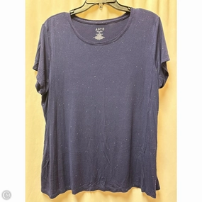Cozy Vibes Wrinkle Free Fabric Top Short Sleeve By Apt 9 In Navy, Size: Xl