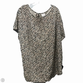 Sleek Stretch Fit Top Short Sleeve By Ava & Viv In Animal Print, Size: 2x