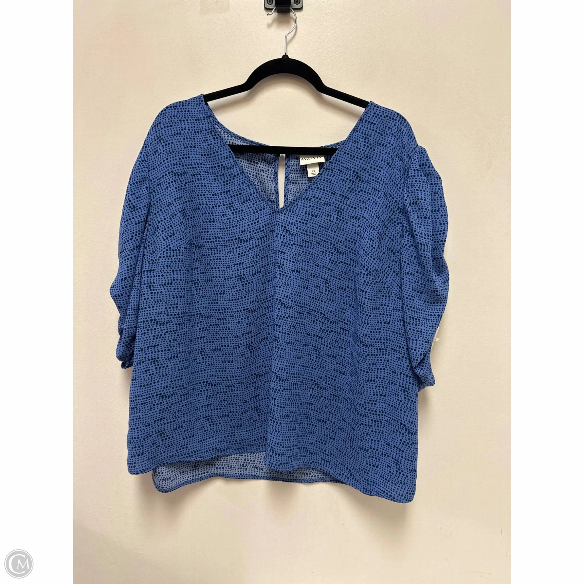 Top Short Sleeve By Ava & Viv In Blue, Size: 2x in demand