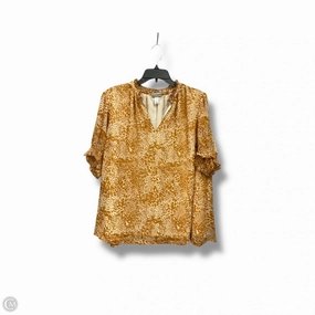Top Short Sleeve By Ava & Viv In Brown & White, Size: 1x Fresh and Cool Street Trend Look